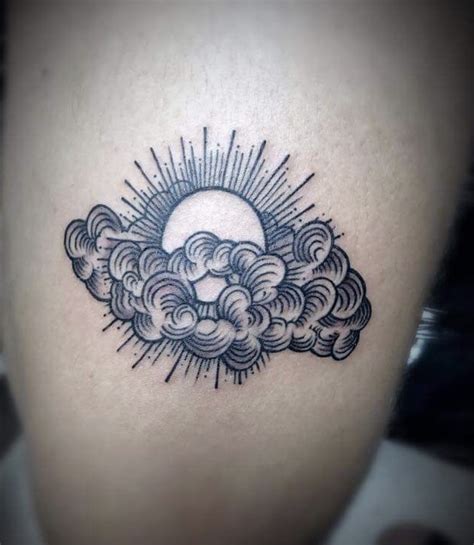 Sun with Clouds Tattoo