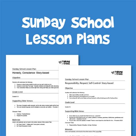 Sunday School Lesson Plan Templates