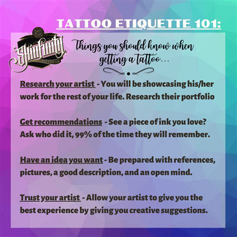 Sunday tattoo parlor etiquette