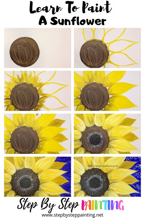 Sunflower hand painting template