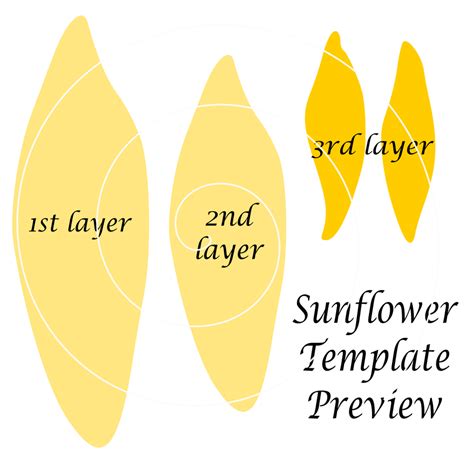 Sunflower Petal Template DIY Craft Cut Out Guide