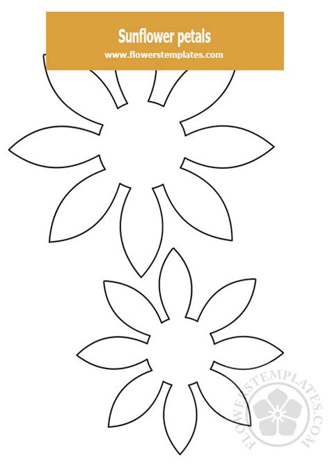 Sunflower Petal Template DIY Craft Cut Out Guide