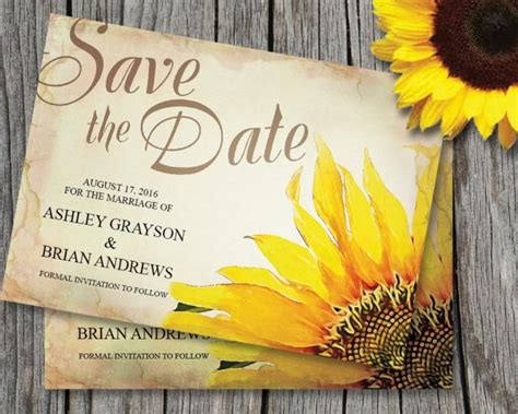 Sunflower Save The Date Template 1