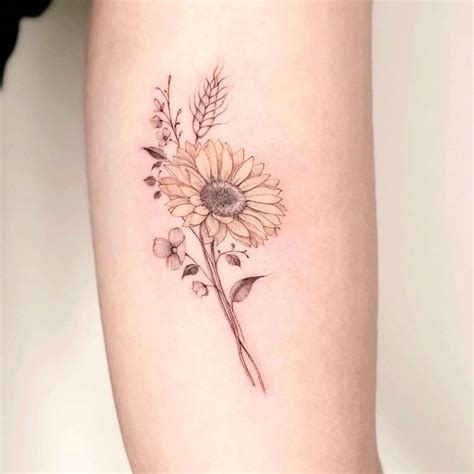 A sunflower tattoo design