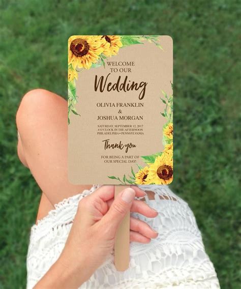 Sunflower Wedding Program Ideas