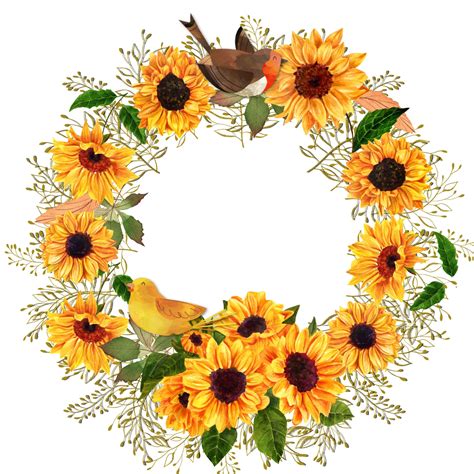 Sunflower Wreath Template