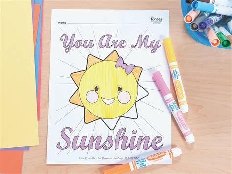 Box of Sunshine Printable Template