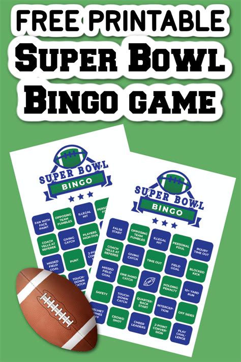 A Super Bowl bingo grid template