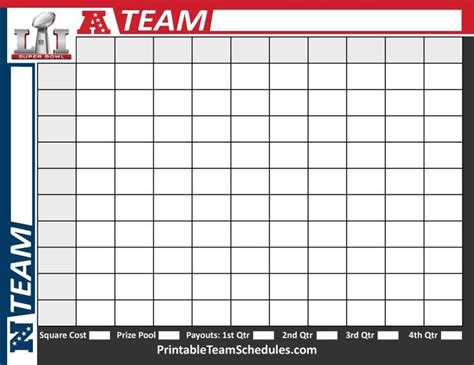 Super Bowl Fantasy Football Template