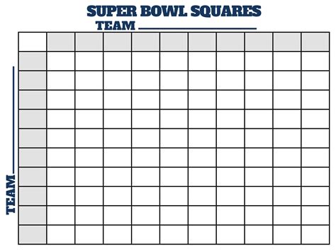 Super Bowl football squares printable