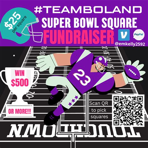 Super Bowl square fundraiser fun