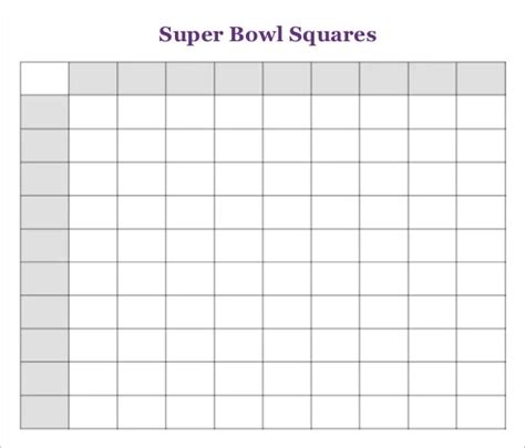 Super Bowl Squares Excel Template 3