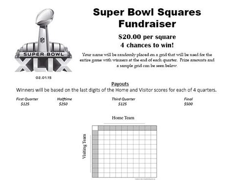 Super Bowl Squares Fundraiser Template