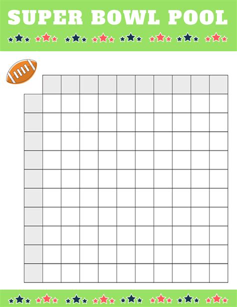 Super Bowl Squares Pool Template