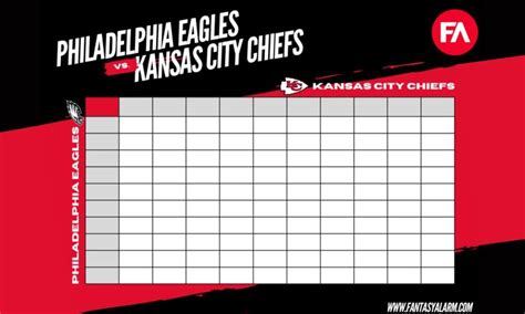 Super Bowl Squares Template Printable