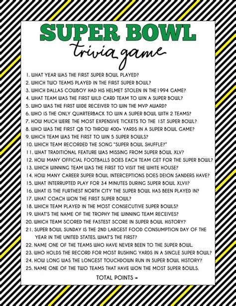 Super Bowl Trivia Games Image 1