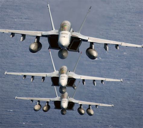 Super Hornet squadron in formation