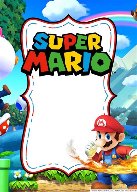 Super Mario Birthday Invitation Template