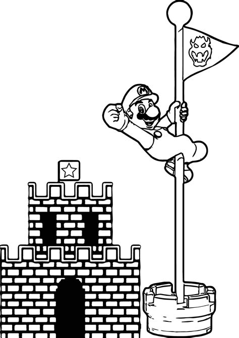 Super Mario Bros Castle Coloring Page