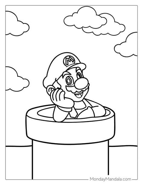 Super Mario Bros Pipe Coloring Page