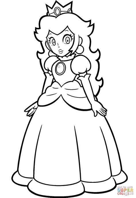 Super Mario Bros Princess Peach Coloring Page