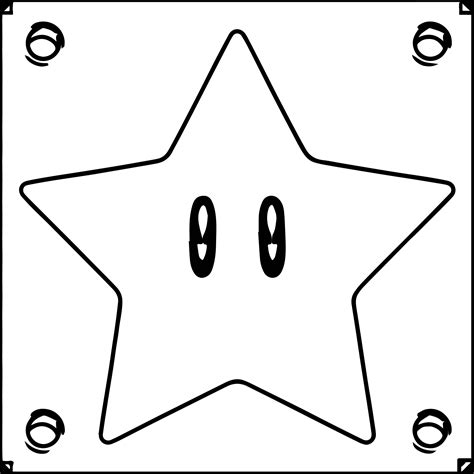 Super Mario Bros Star Coloring Page