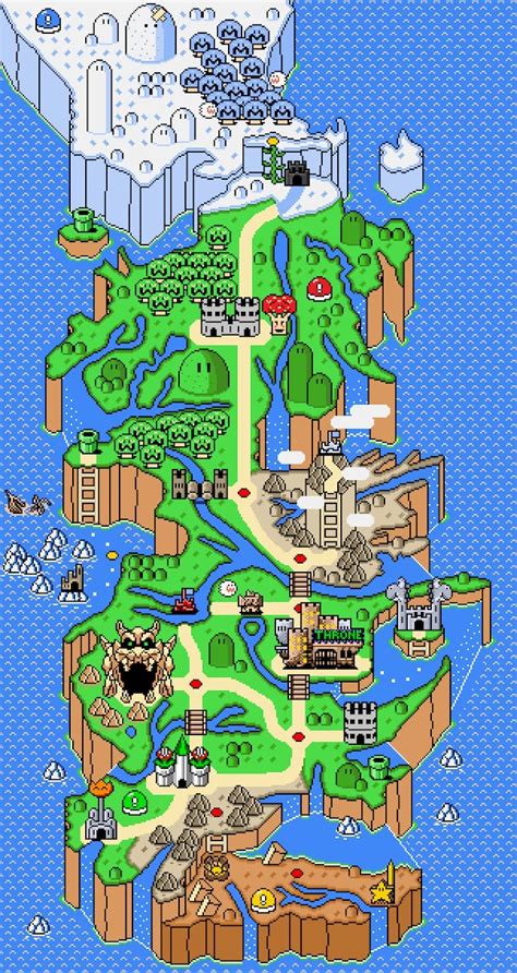 Super Mario Bros World Map Coloring Page