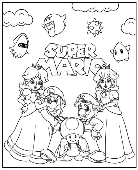 Super Mario Character Coloring Page 2