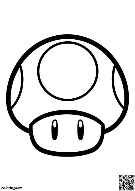 Super Mario Mushroom Coloring Page