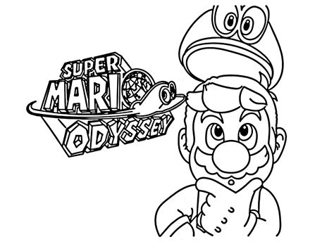 Super Mario Odyssey Coloring Page