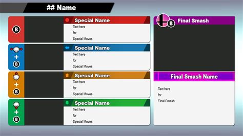 A Super Smash Bros. template with a dark background and colorful characters