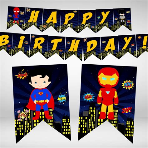 Superhero Birthday Banner