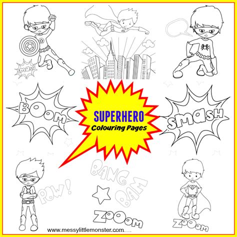 Superhero Colouring Pages