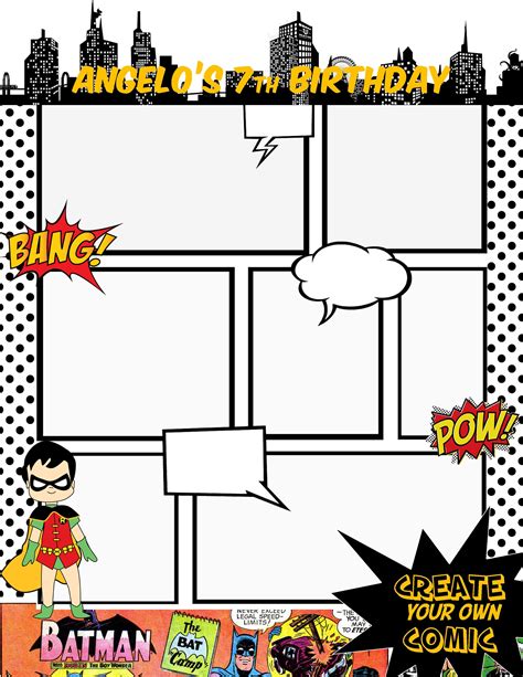 Superhero Comic Strip Template