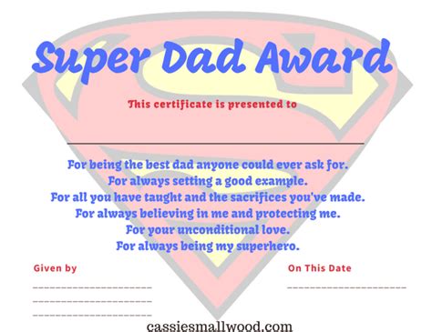 Superhero Dad award