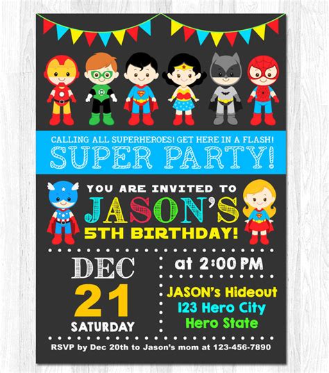 Superhero Invitation Template