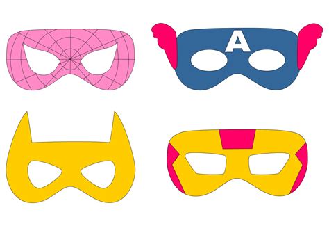 A selection of printable superhero mask templates