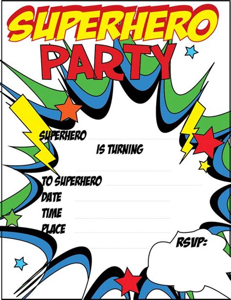 Superhero Party Invitation Template