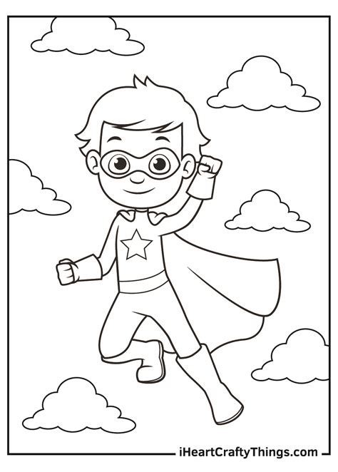 Superhero scenes coloring pages for kids