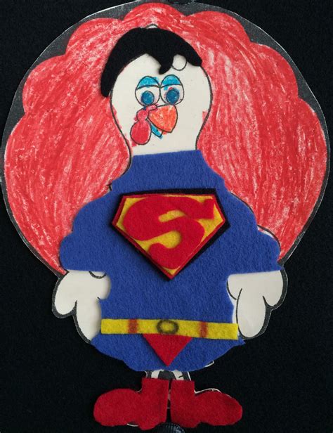 Superhero turkey template for kids