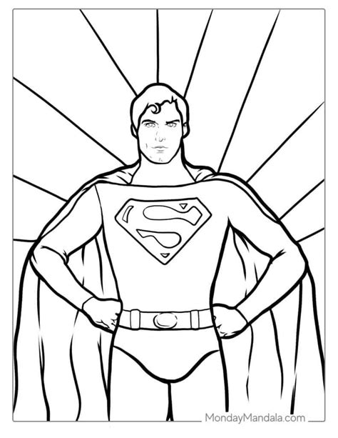 Superman coloring page for kids to print and enjoy