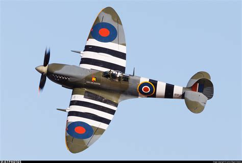 The Supermarine Spitfire, a legendary British fighter from World War II