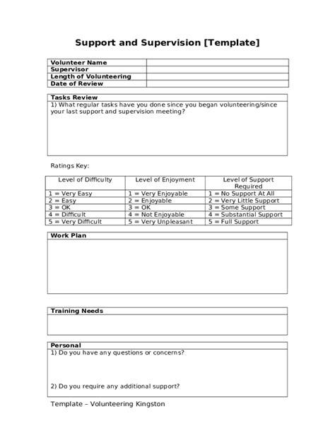 Printable Supervision Template 4