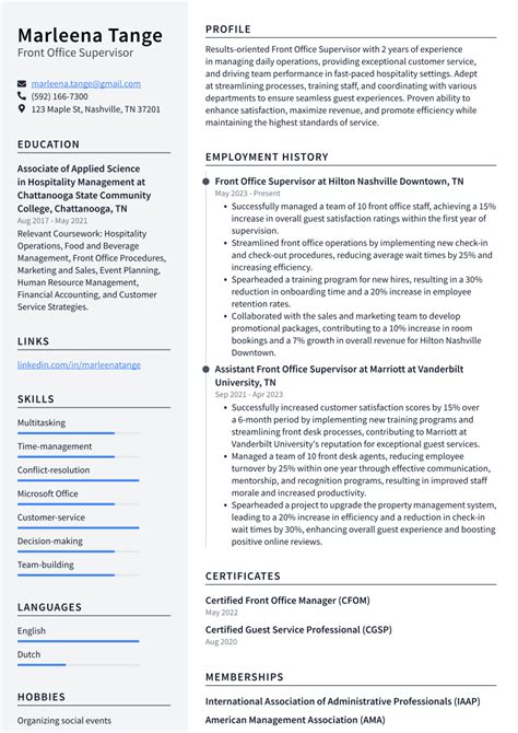 Supervisor Resume Templates