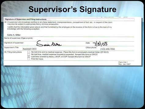 Supervisor's Signature Section