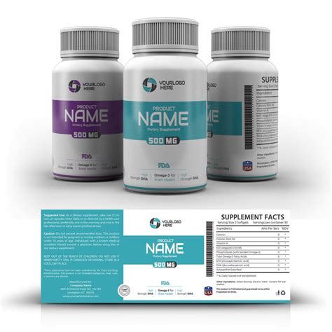 Supplement label design examples