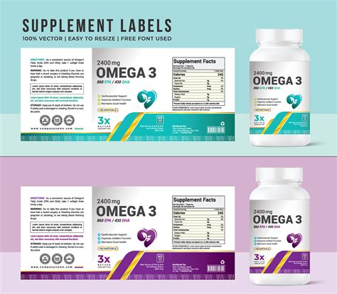 Supplement label design ideas