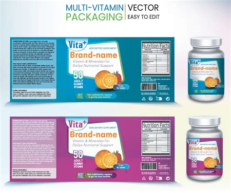 Supplement label design template psd