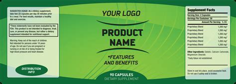 Supplement Label Template Example