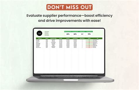 Supplier Performance Metrics Template